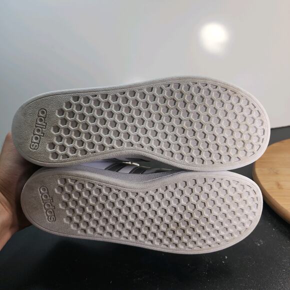 Big Kids Adidas Grand Court Low Sz 3.5 010548 White Leather Athletic Sneakers - Picture 8 of 8